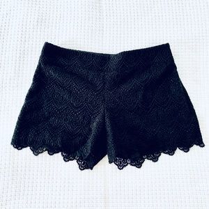 Anthropologie Black Lace Scallop Hem Shorts 6